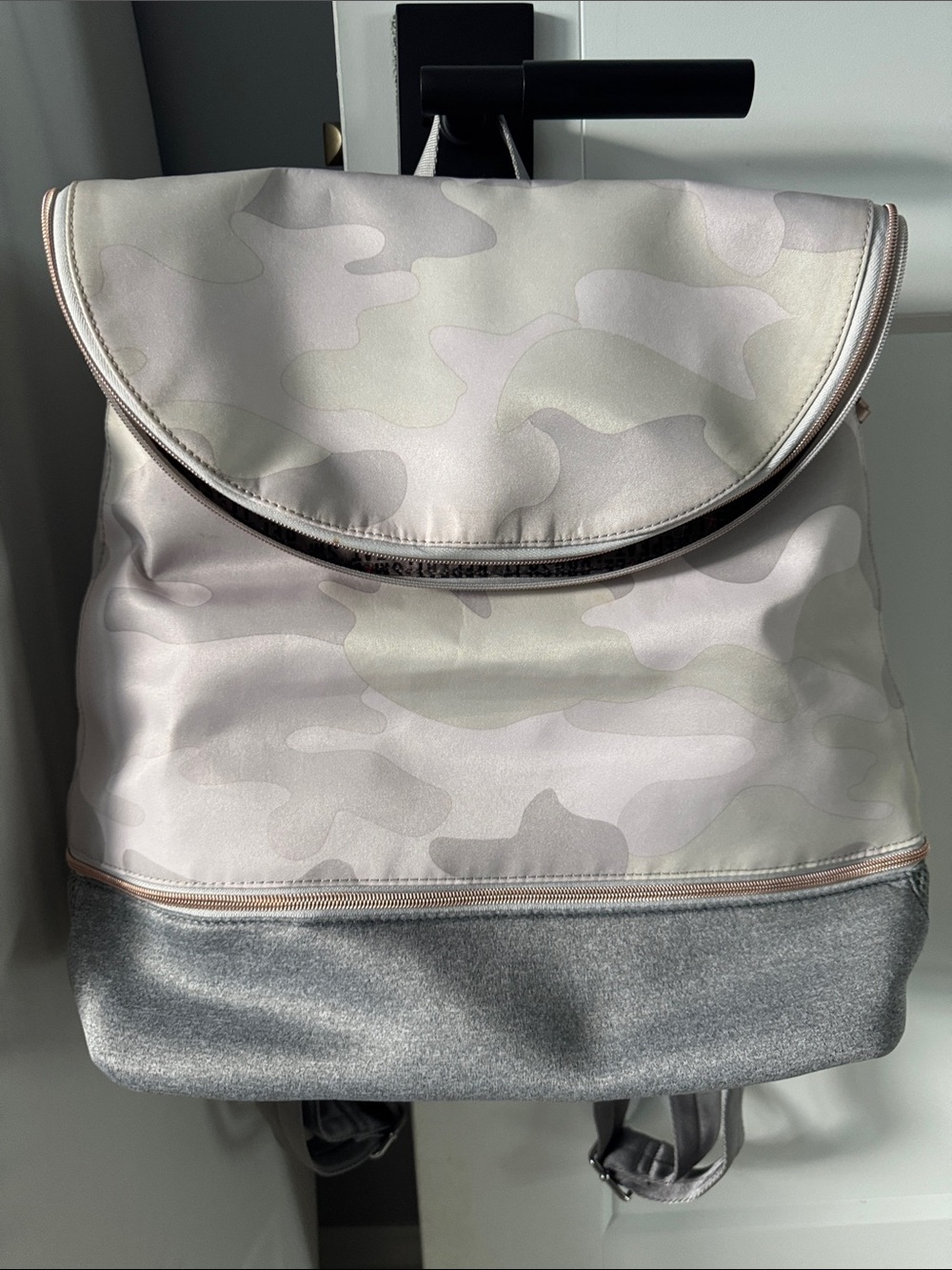 Stella & Dot Pale Pink and Gray Camo Backpack